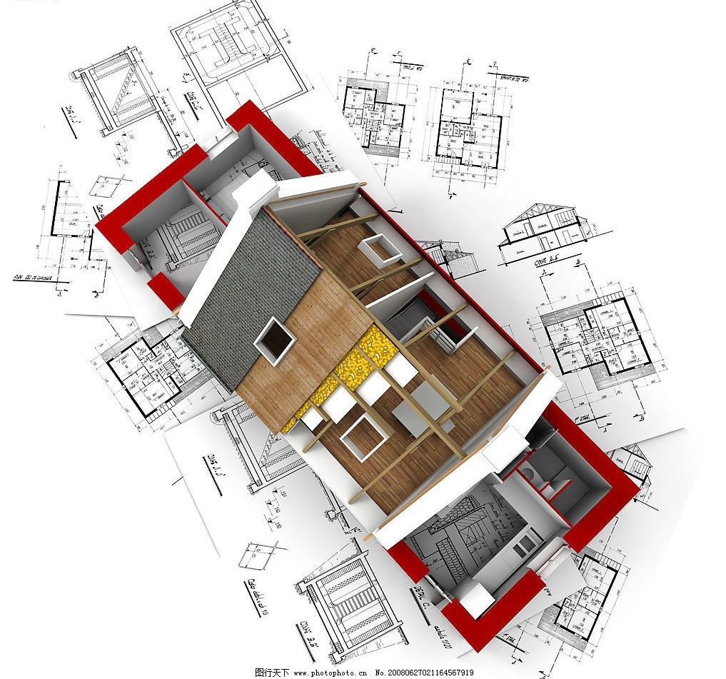 建筑模型 3d效果图 平面图 图纸 建筑 建设 房子 房地产 施工图 3d